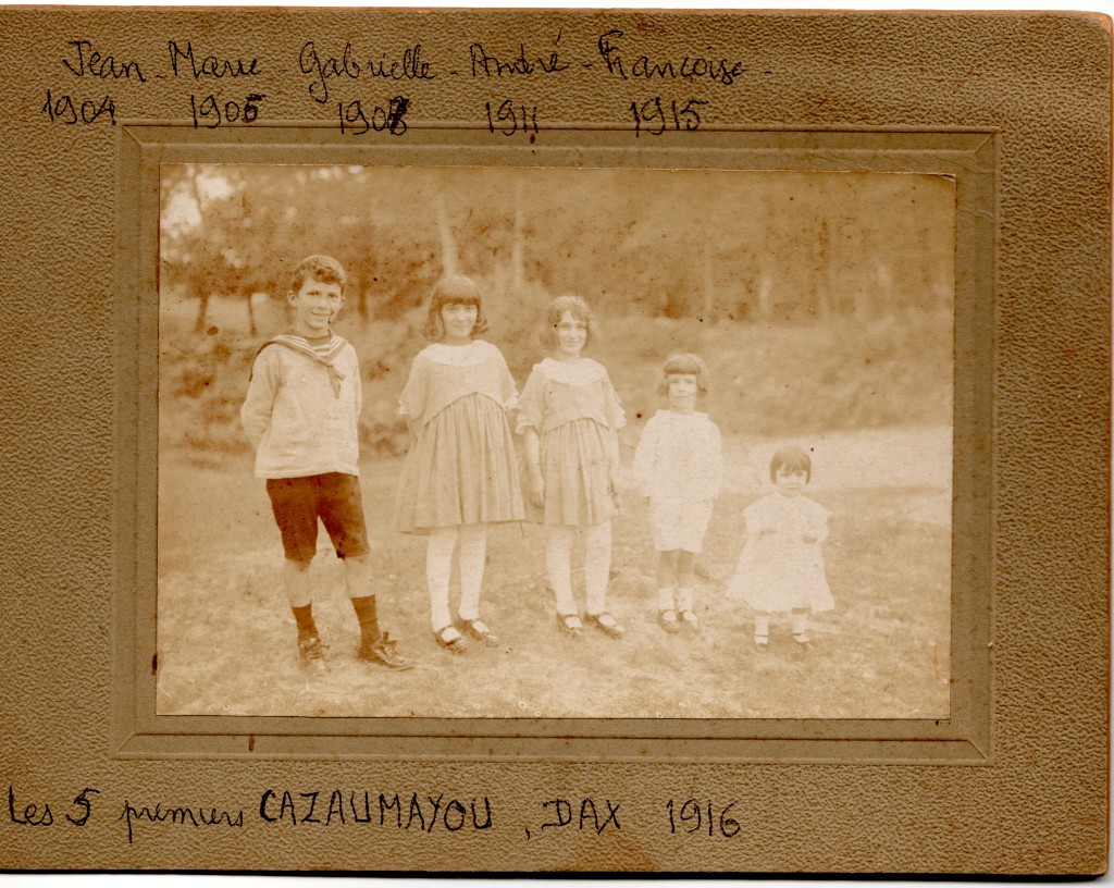 5 enfants Cazaumayou en 1916